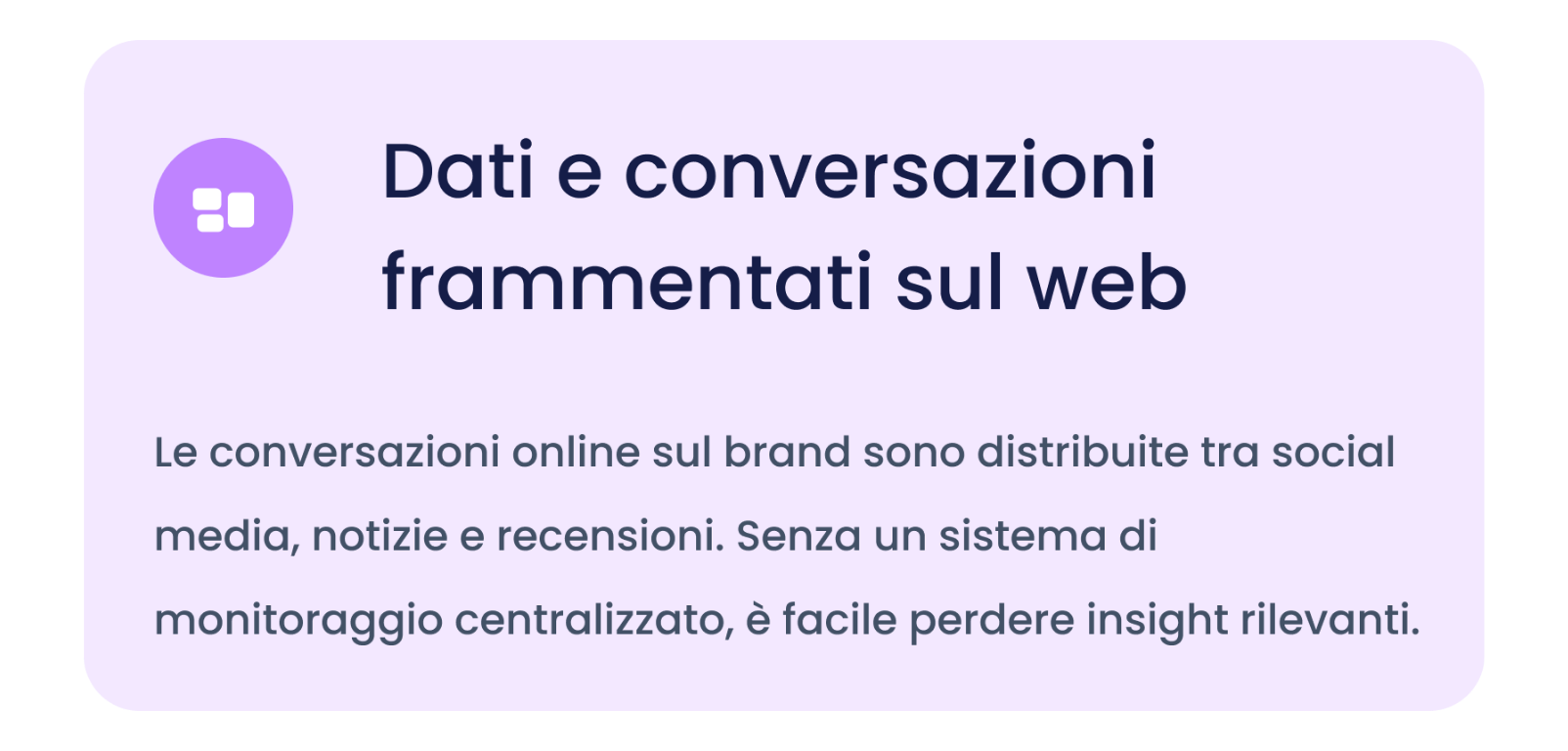 Dati e conversazioni frammentati sul web